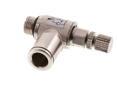 Válvula de control de flujo Codo de medición 8 mm - G1/8'' Tornillo moleteado de latón