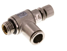 Válvula de control de flujo Codo para medidor 10 mm - G1/4'' Tornillo moleteado de latón