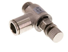 Válvula de control de flujo Codo para medidor 10 mm - G1/4'' Tornillo moleteado de latón