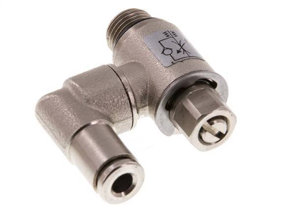 Válvula de control de flujo Meter-In Giratoria 4 mm - G1/8'' Tornillo ranurado de latón