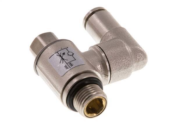 Válvula de control de flujo Meter-In Giratoria 4 mm - G1/8'' Tornillo ranurado de latón
