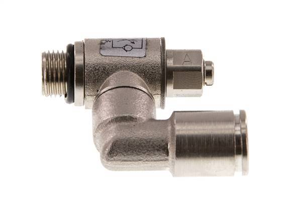 Válvula de control de flujo Meter-In Giratoria 8 mm - G1/8'' Tornillo ranurado de latón