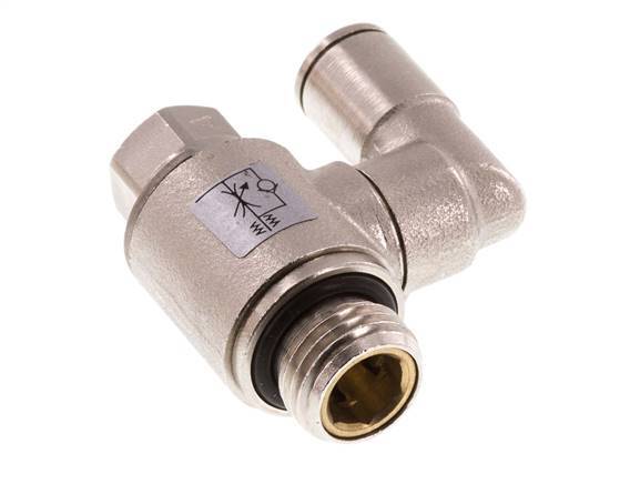 Válvula de control de flujo Meter-In Giratoria 6 mm - G1/4'' Tornillo ranurado de latón
