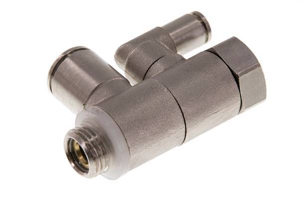 Válvula de retención pilotada de 10 mm y codo macho G1/4'' de latón 0,5-10bar (7-145psi)