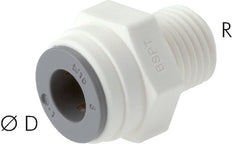 10mm x R1/8'' Push-in Fitting with Male Threads POM EPDM [5 Pieces]
