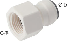 6mm x G1/2'' Push-in Fitting with Female Threads POM EPDM [5 Pieces]