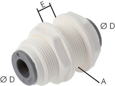 6mm Push-in Fitting POM EPDM Bulkhead [2 Pieces]