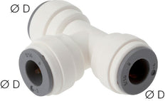 12mm Tee Push-in Fitting POM EPDM FDA [2 Pieces]