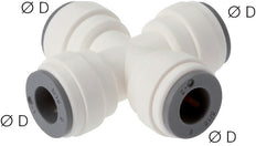 6mm Cross Push-in Fitting POM EPDM FDA [2 Pieces]