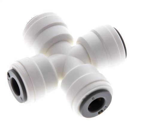 6mm Cross Push-in Fitting POM EPDM FDA [2 Pieces]