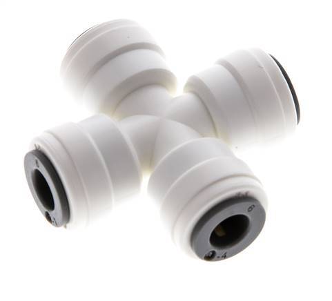 6mm Cross Push-in Fitting POM EPDM FDA [2 Pieces]