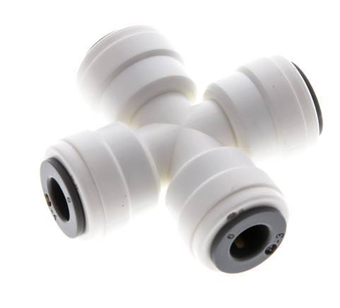 6mm Cross Push-in Fitting POM EPDM FDA [2 Pieces]