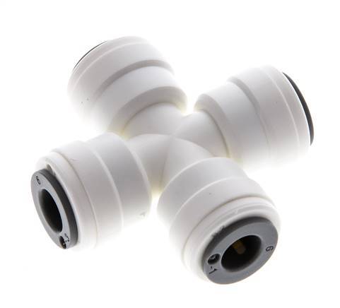 6mm Cross Push-in Fitting POM EPDM FDA [2 Pieces]