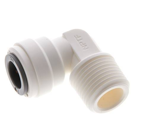 Racor de 3/8'' x 3/8'' NPT 90deg con rosca macho POM EPDM [5 piezas]