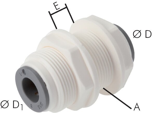 3/8'' Push-in Fitting POM EPDM Bulkhead [2 Pieces]