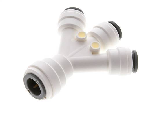 Racor doble en Y de 1/4'' x 3/8'' POM EPDM 3 salidas [2 piezas]