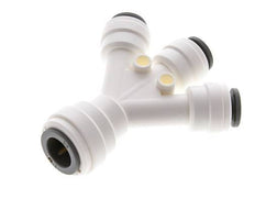 Racor doble en Y de 1/4'' x 3/8'' POM EPDM 3 salidas [2 piezas]