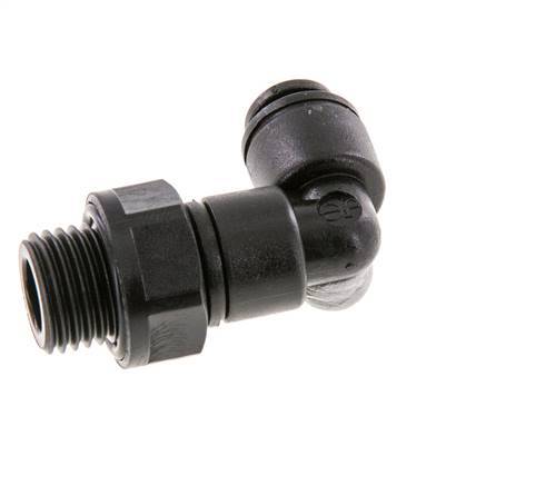Codo de 90 grados 5mm x G1/4'' con rosca macho POM NBR giratorio [2 piezas]