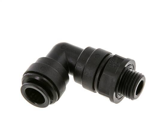 Codo de 90 grados 10mm x G1/4'' con rosca macho Latón NBR Giratorio
