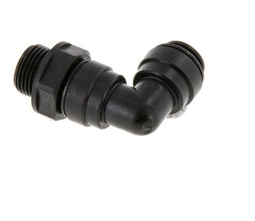 Codo de 90 grados 10mm x G3/8'' con rosca macho Latón NBR Giratorio