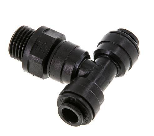 Racor en T de 6mm x G1/4'' con rosca macho Latón NBR Giratorio