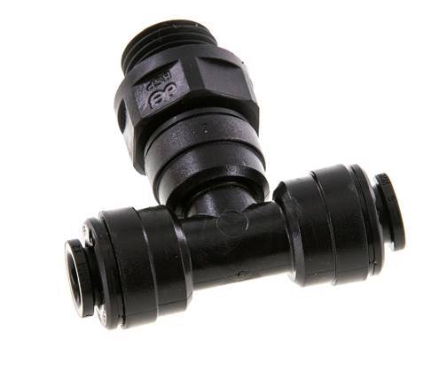 Racor en T de 6mm x G1/4'' con rosca macho Latón NBR Giratorio