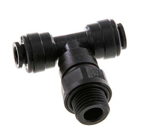 Racor en T de 6mm x G1/4'' con rosca macho Latón NBR Giratorio