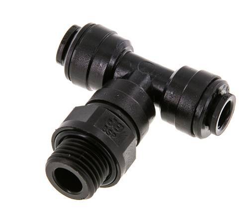 Racor en T de 6mm x G1/4'' con rosca macho Latón NBR Giratorio