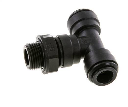 Racor en T de 10mm x G3/8'' con rosca macho Latón NBR Giratorio