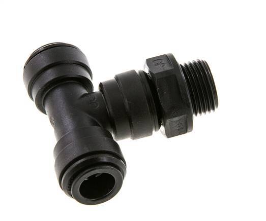 Racor en T de 10mm x G3/8'' con rosca macho Latón NBR Giratorio