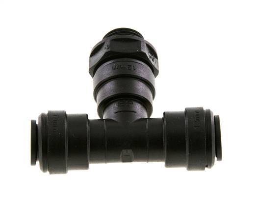 Racor en T de 12mm x G3/8'' con rosca macho Latón NBR Giratorio