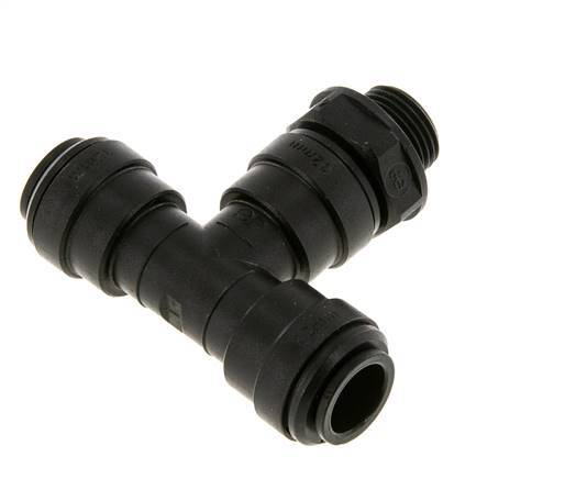Racor en T de 12mm x G3/8'' con rosca macho Latón NBR Giratorio