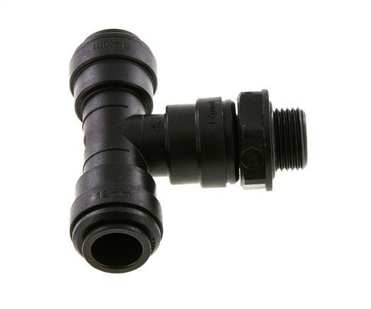 Racor en T de 12mm x G3/8'' con rosca macho Latón NBR Giratorio