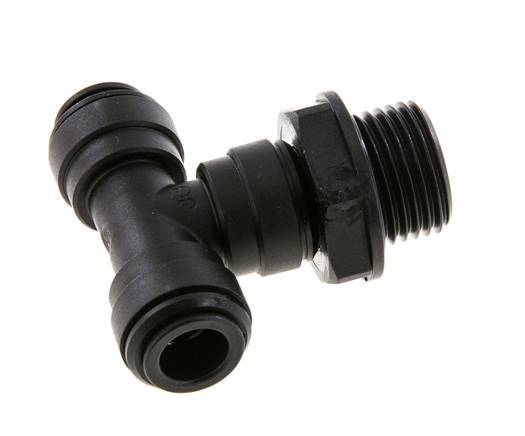 Racor en T de 10mm x G1/2'' con rosca macho Latón NBR Giratorio