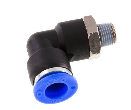 Racor de 3/8'' x 1/8'' NPT 90deg con rosca macho Latón/PBT NBR Giratorio [2 Piezas]