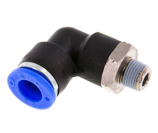 Racor de 3/8'' x 1/8'' NPT 90deg con rosca macho Latón/PBT NBR Giratorio [2 Piezas]
