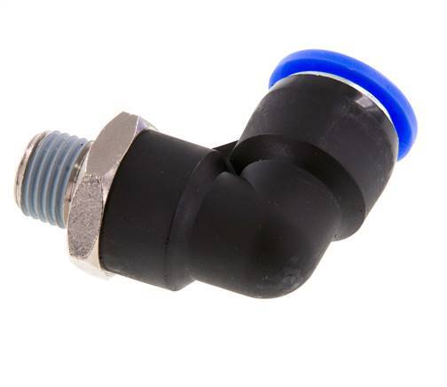 Codo de 90 grados 1/2'' x 1/4'' NPT con rosca macho Latón/PBT NBR giratorio [2 piezas]