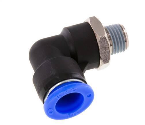 Codo de 90 grados 1/2'' x 1/4'' NPT con rosca macho Latón/PBT NBR giratorio [2 piezas]