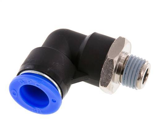 Codo de 90 grados 1/2'' x 1/4'' NPT con rosca macho Latón/PBT NBR giratorio [2 piezas]