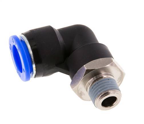 Codo de 90 grados 1/2'' x 1/4'' NPT con rosca macho Latón/PBT NBR giratorio [2 piezas]