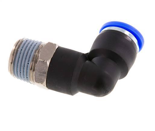 Racor de 3/8'' x 3/8'' NPT 90deg con rosca macho Latón/PBT NBR giratorio [2 piezas]