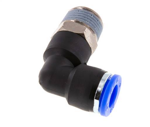 Racor de 3/8'' x 3/8'' NPT 90deg con rosca macho Latón/PBT NBR giratorio [2 piezas]