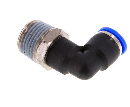 Racor de 3/8'' x 1/2'' NPT 90deg con rosca macho Latón/PBT NBR Giratorio [2 Piezas]