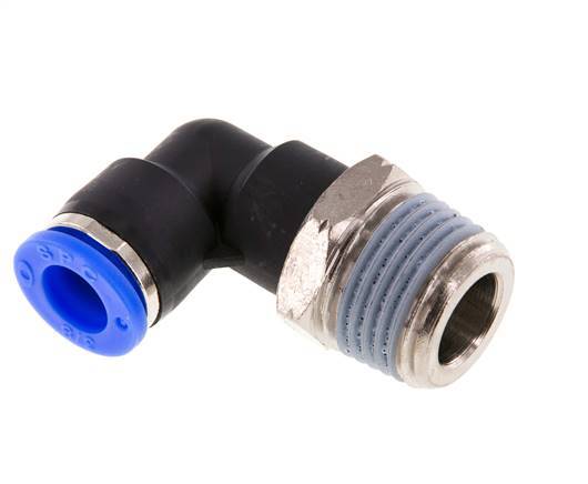 Racor de 3/8'' x 1/2'' NPT 90deg con rosca macho Latón/PBT NBR Giratorio [2 Piezas]