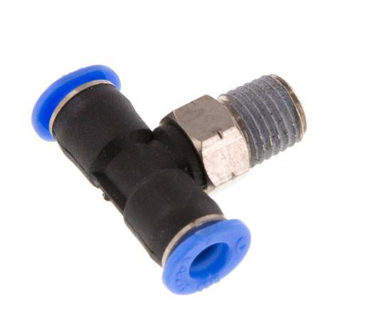 Racor en T de 5/32'' x 1/16'' NPT con rosca macho Latón/PBT NBR giratorio [2 piezas]