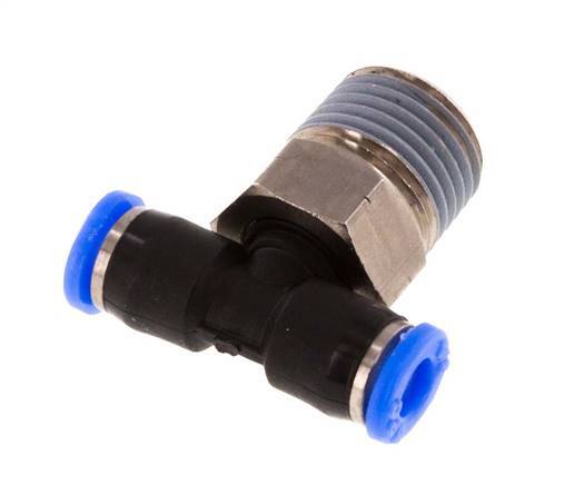 Racor en T de 1/8'' x 1/8'' NPT con rosca macho Latón/PBT NBR giratorio [2 piezas]