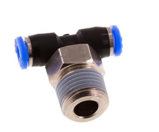 Racor en T de 1/8'' x 1/8'' NPT con rosca macho Latón/PBT NBR giratorio [2 piezas]
