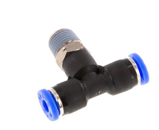 Racor en T de 5/32'' x 1/8'' NPT con rosca macho Latón/PBT NBR giratorio [2 piezas]
