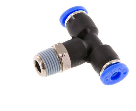 Racor en T de 5/32'' x 1/8'' NPT con rosca macho Latón/PBT NBR giratorio [2 piezas]