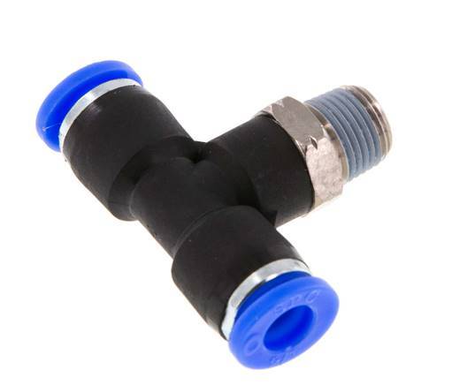 1/4'' x 1/8'' NPT Racor en T con rosca macho Latón/PBT NBR giratorio [2 piezas]